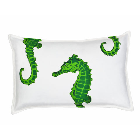 14" x 22" Green Seahorse PIllow & Cover
