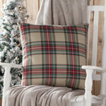 18" Holiday Plaid Throw Pillow
