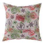 18" Holiday Stamp Throw Pillow