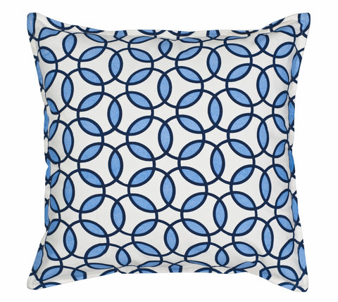 20" Square Rings Pattern Toss Pillow