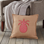 20" Square Burlap Toss Pillow